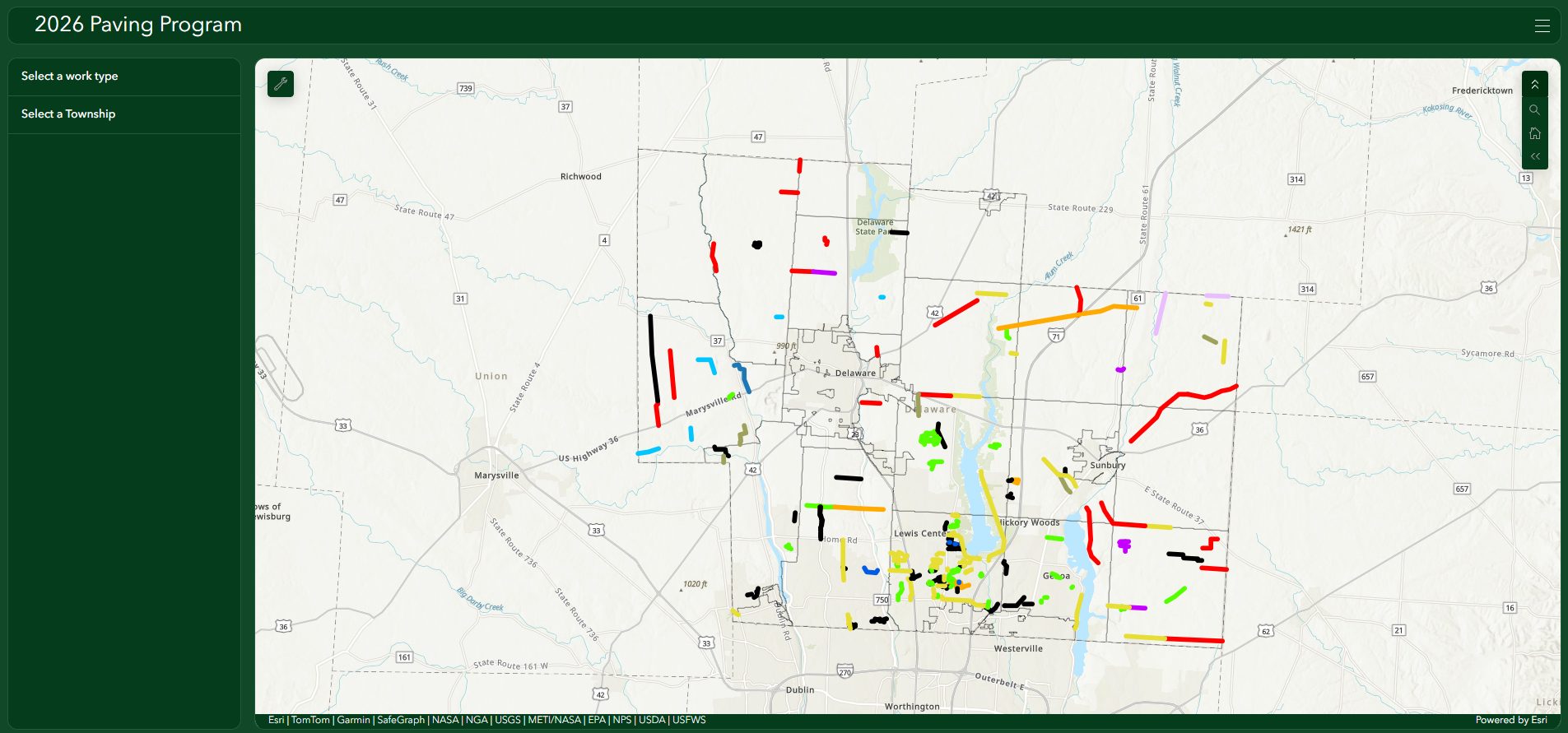 2026 Paving Program Map